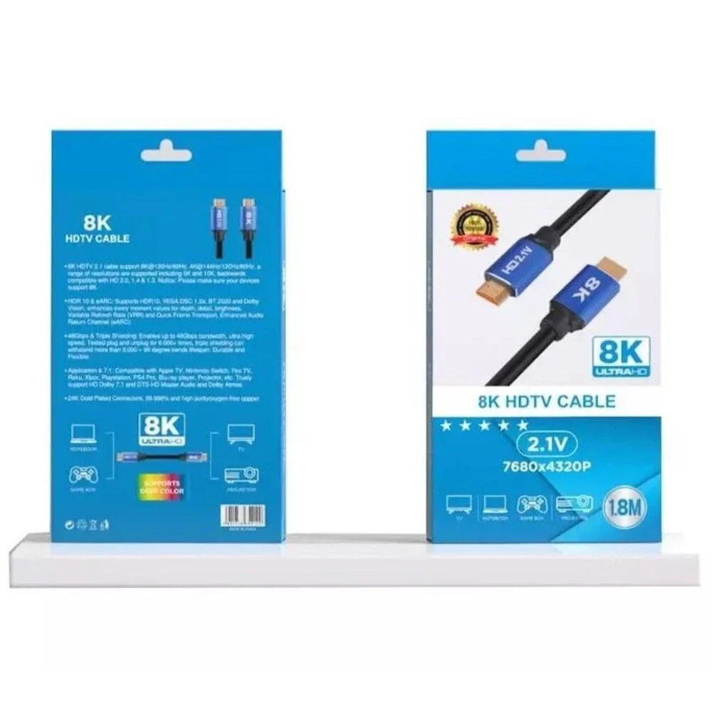 HDMI Cable 2.1 Ultra High Speed 8K@60Hz 4K@120Hz HDR eARC Braided Cord 48Gbps